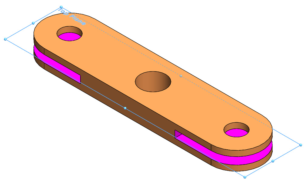 Figure P2.23 – The middle cut can be made with an extruded cut