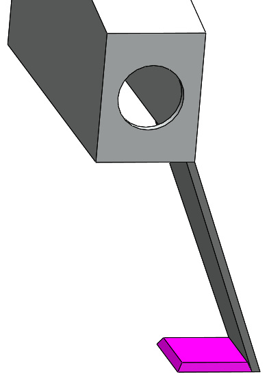 Figure P2.28 – A drafted extruded boss can be used to create the foot 
