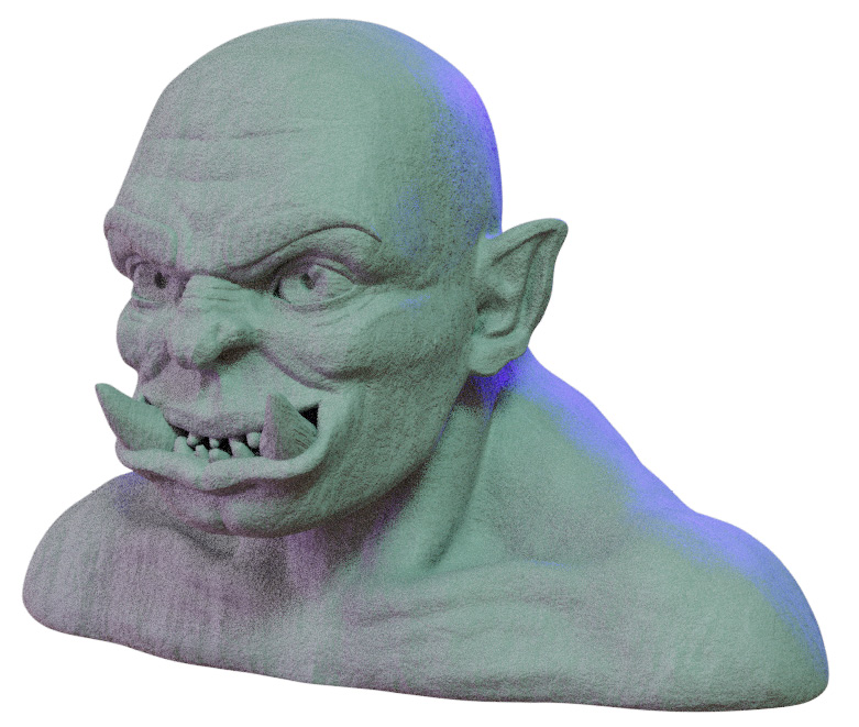 Figure 10.31 – The orc sculpture with the finished Clay material
