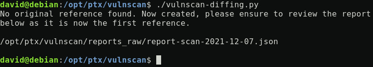 Figure 12.2 – The vulnscan-diffing.py first iteration output
