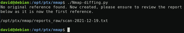 Figure 12.4 – Nmap-diffing.py output, first iteration
