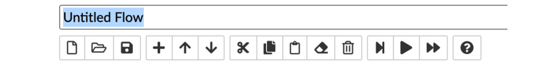 Figure 2.3 – The Flow Name and flow toolbar sections
