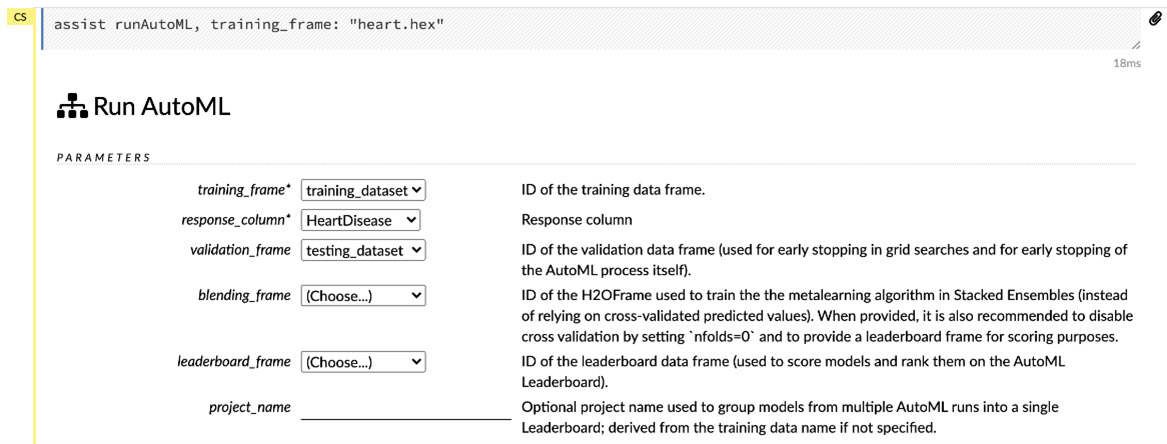 Figure 2.28 – The basic parameters of AutoML
