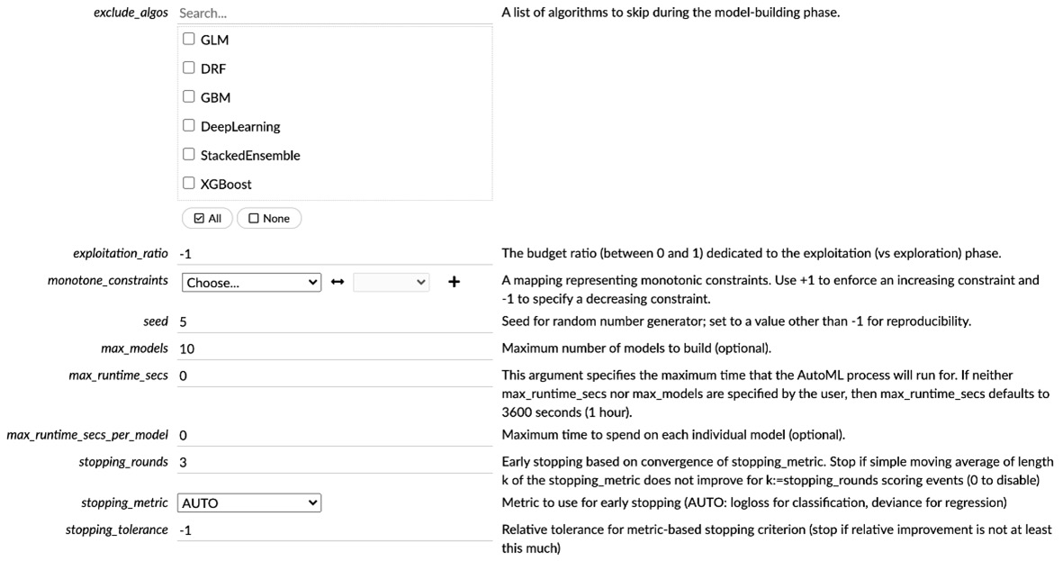 Figure 2.30 – AutoML advanced parameters, part 2
