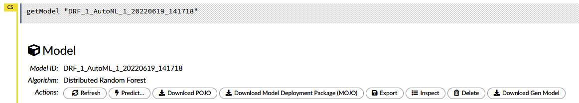 Figure 11.2 – The Download Model Deployment Package (MOJO) button
