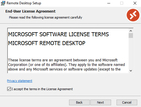 Figure 3.8 – Licence agreement
