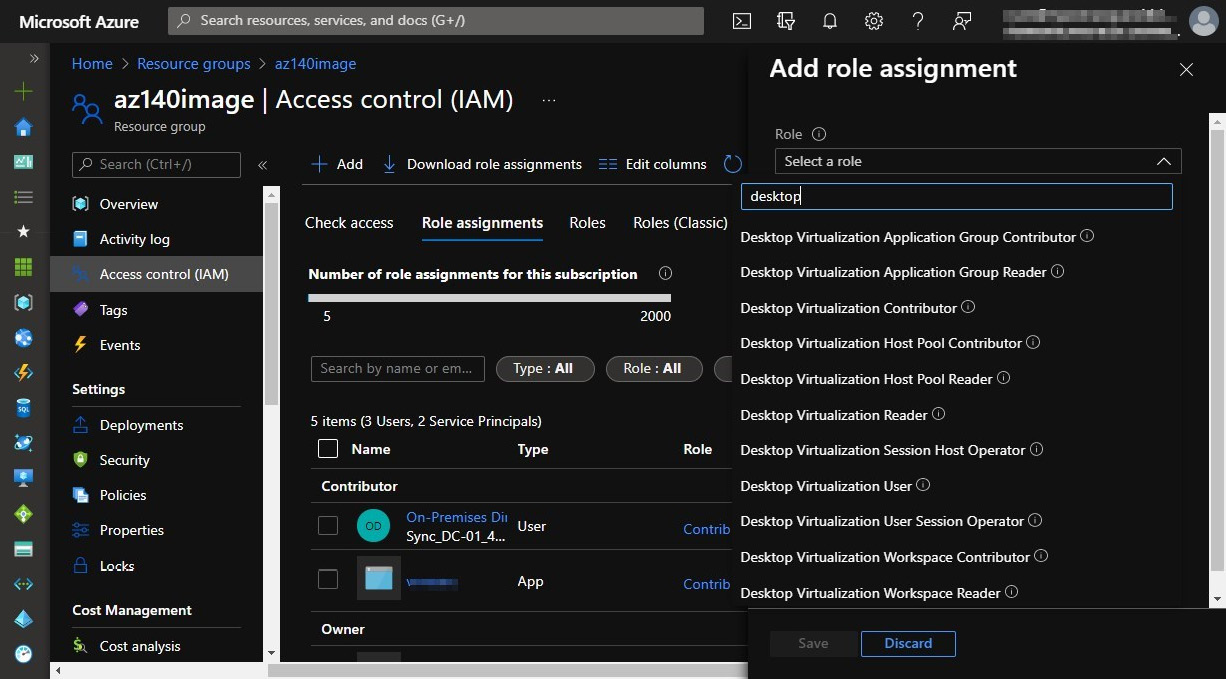 Figure 10.3 – The Access control menu within an Azure resource
