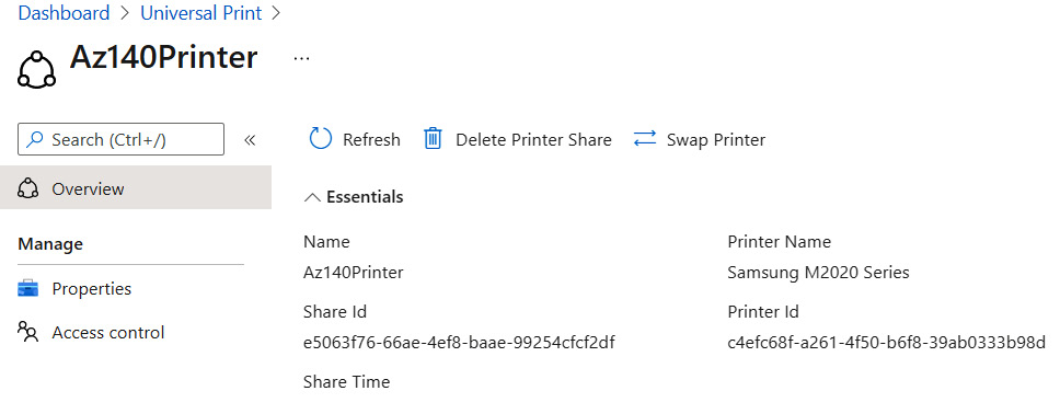 Figure 13.16 – Printer Share details
