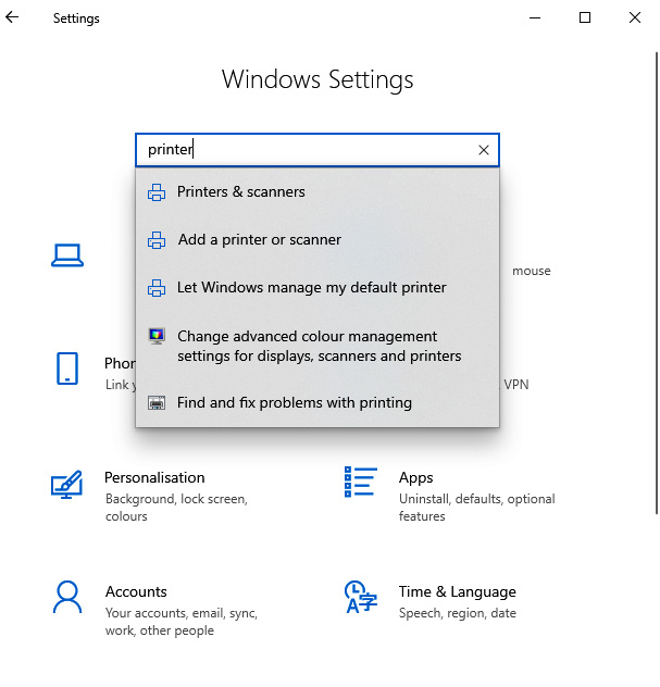 Figure 13.17 – The Windows Settings page