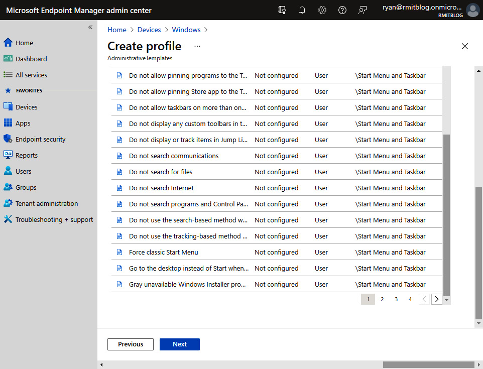 Figure 13.24 – Some of the policies you can add to the configuration profile