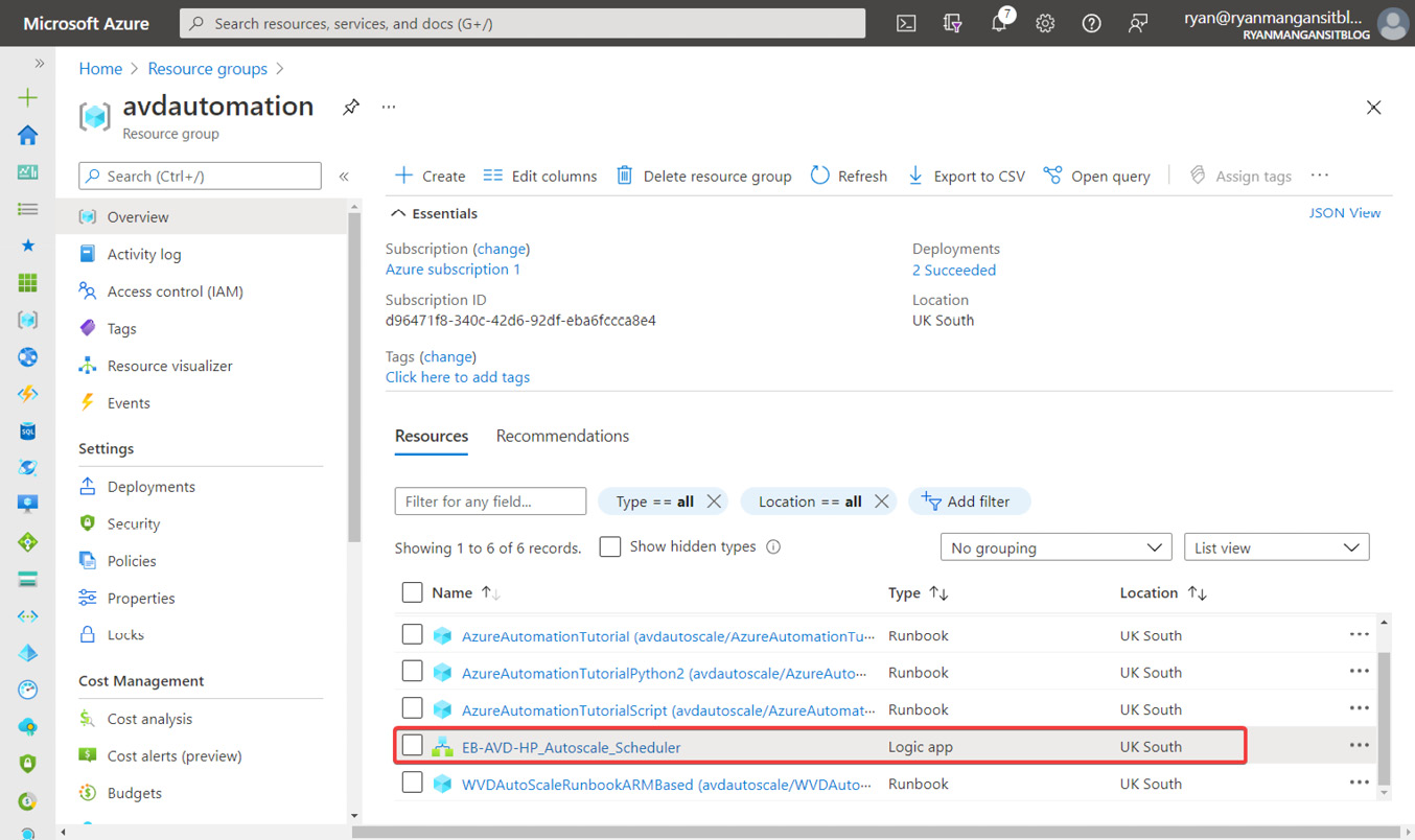 Figure 17.32 – The logic app has been deployed to the resource group