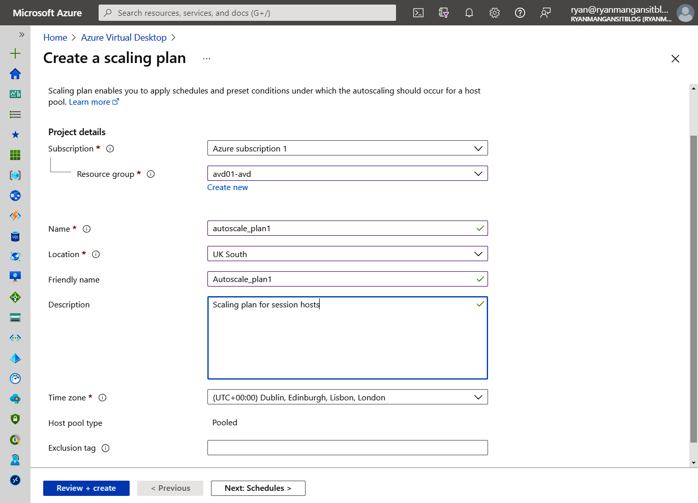 Figure 17.43 – Create a scaling plan page
