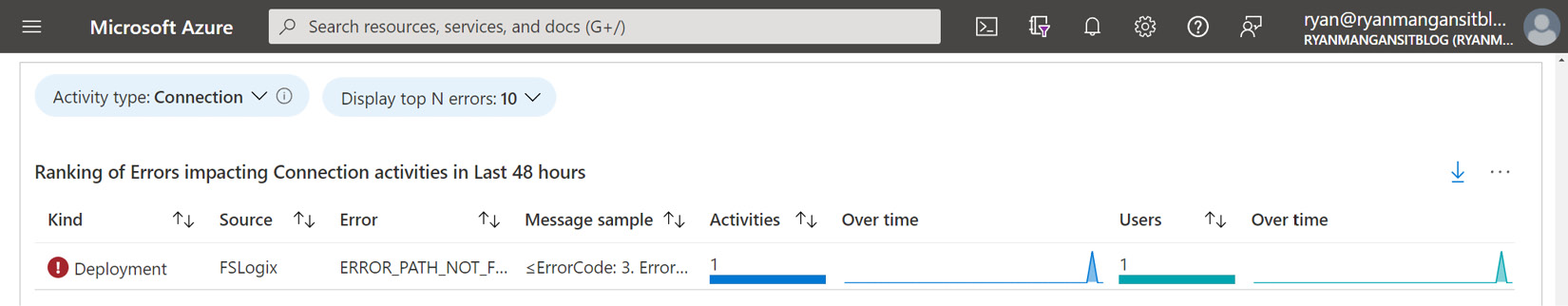 Figure 18.23 – List of errors impacting connections 