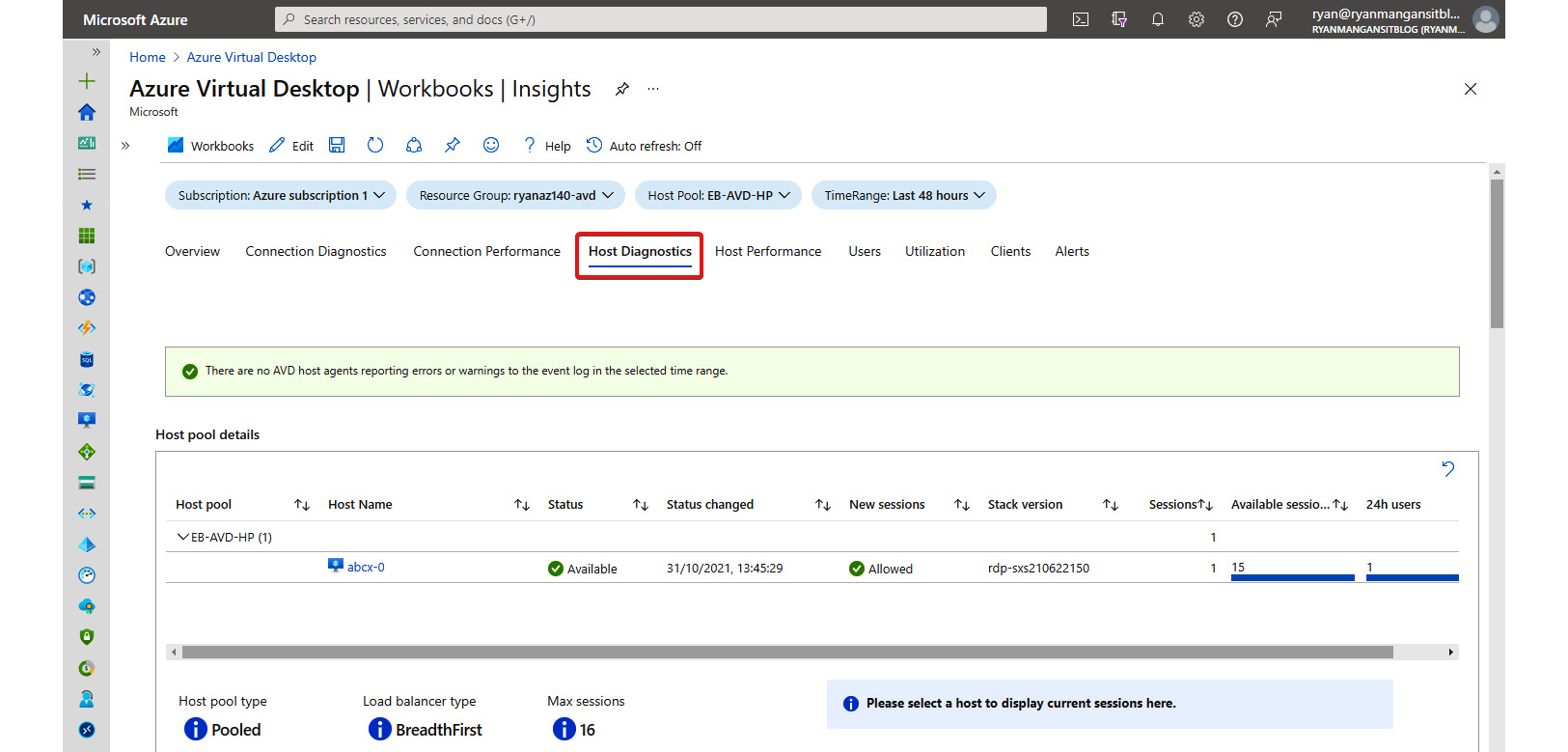 Figure 18.26 – Host Diagnostics tab