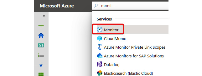 Figure 18.31 – Azure Monitor service within the search bar