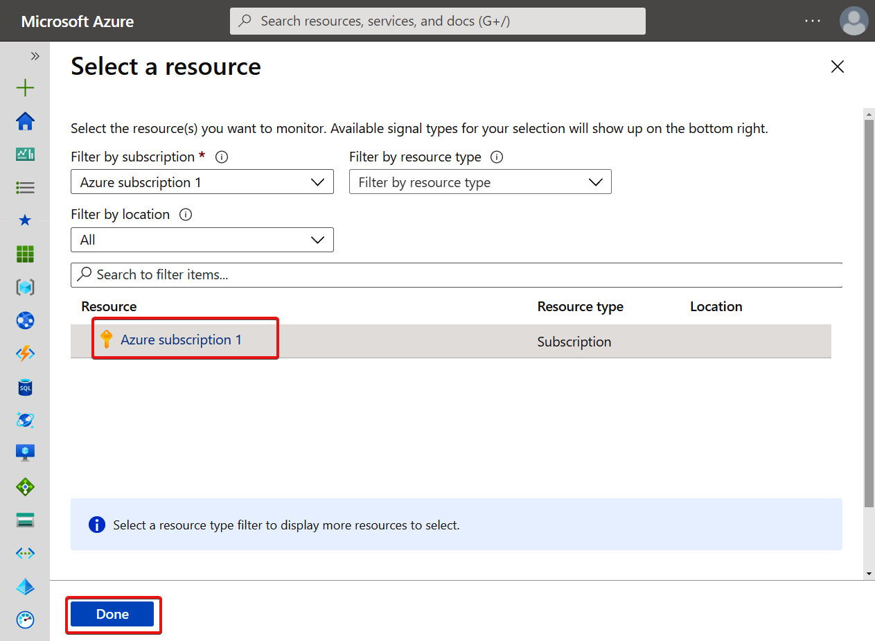Figure 18.35 – Select a resource page within the Create alert rule section
