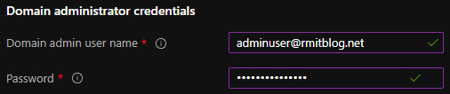 Figure 19.15 – The Domain administrator credentials section within the Getting started wizard
