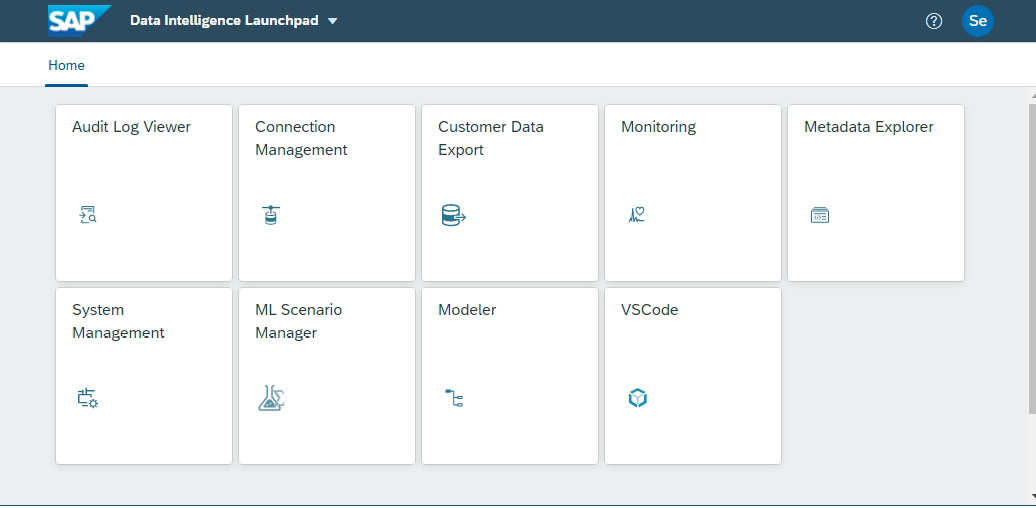 Figure 8.3: SAP Data Intelligence Launchpad
