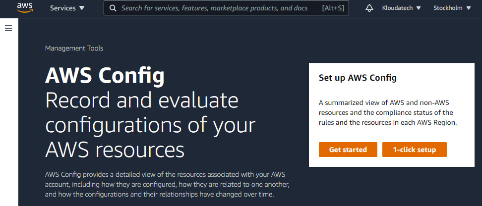 Figure 2.19 – Setting up AWS Config for the first time
