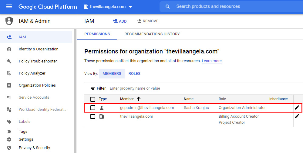 Figure 2.28 – Editing the service account role permissions
