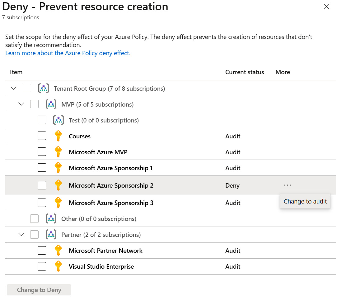 Figure 4.27 – Changing policy settings
