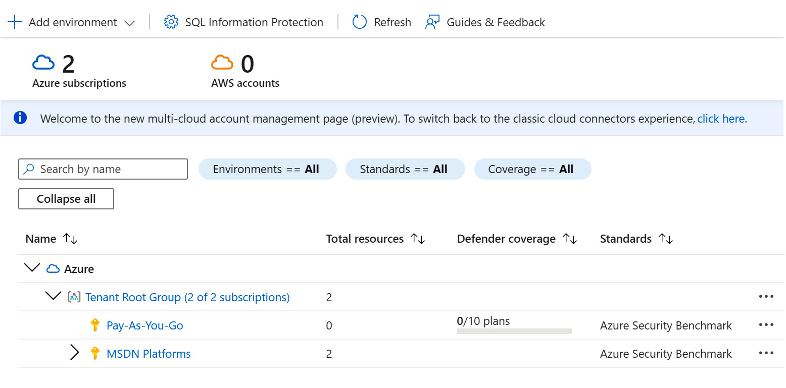 Figure 6.1 – Environment settings
