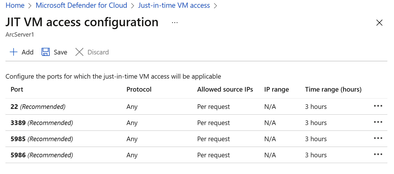 Figure 7.6 – JIT VM access configuration
