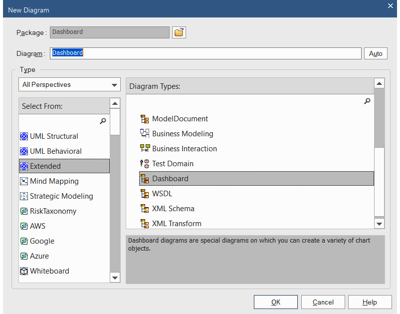 Figure 11.16 – The New Diagram dialog
