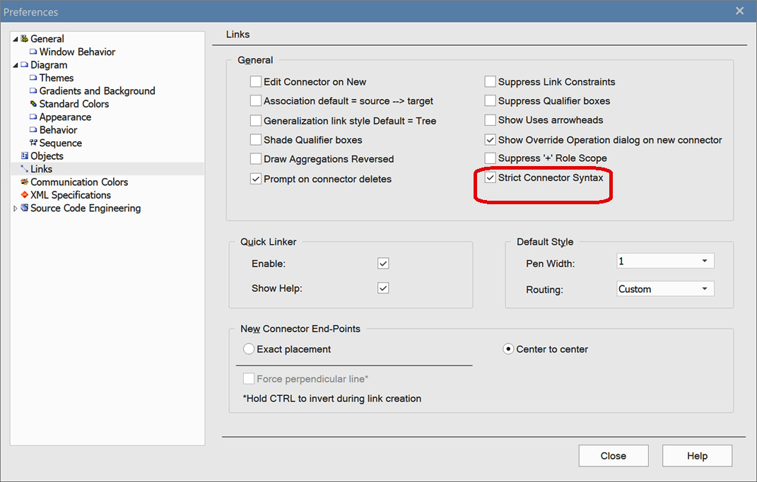 Figure 5.17 – The Sparx Preferences dialog
