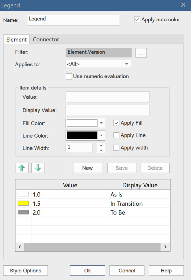 Figure 9.13 – The diagram legend dialog
