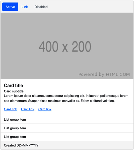 Figure 1.3 – The card component using the default Bootstrap 5 styles
