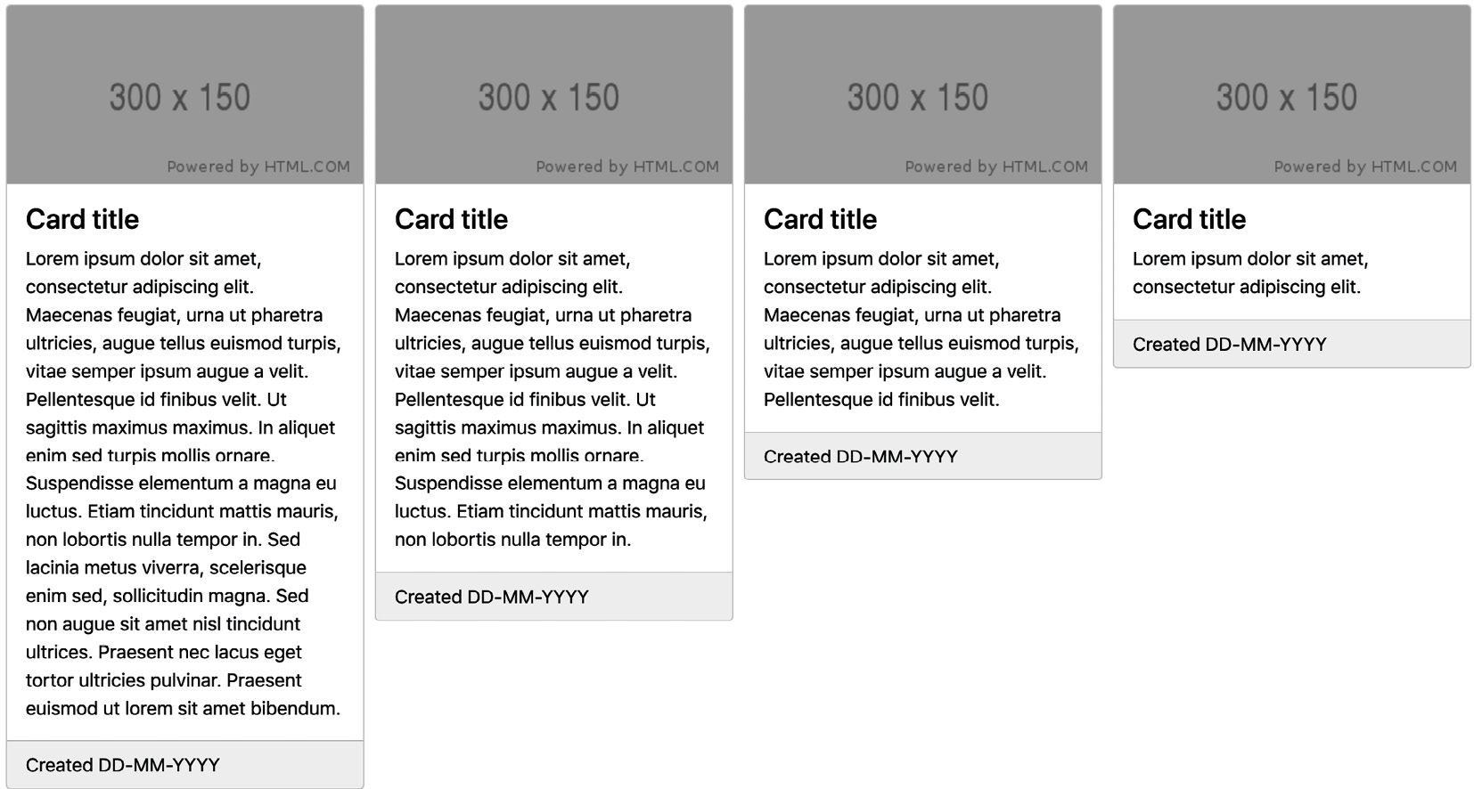 Figure 5.11 – Default grid of card components
