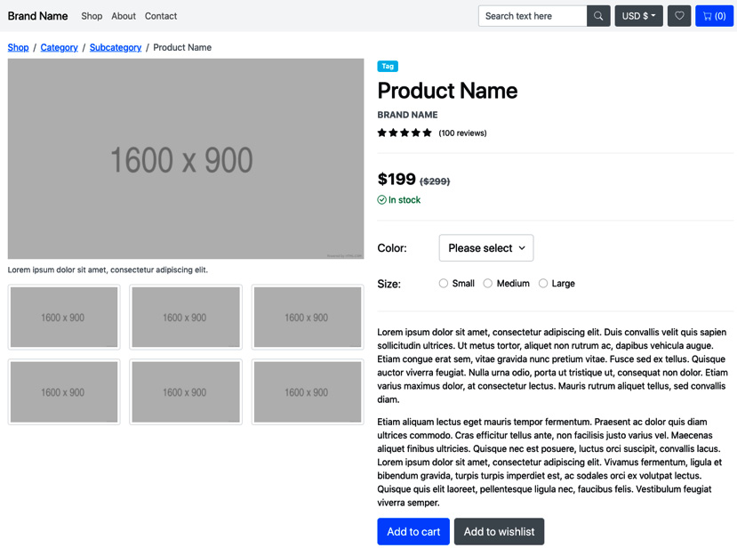 Figure 7.15 – Product page on a desktop device
