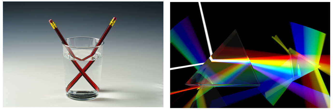 Figure 19.2: Light refraction examples
