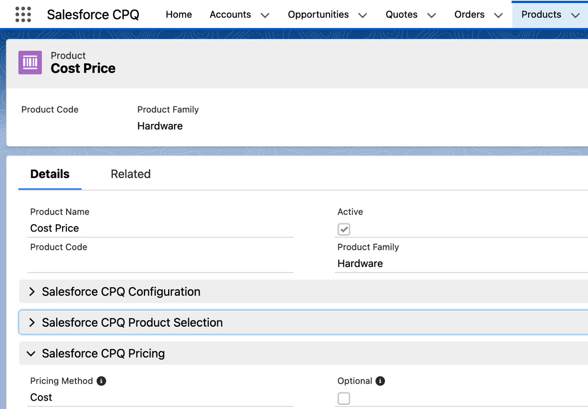 Figure 4.1 – Creating Cost Price 
