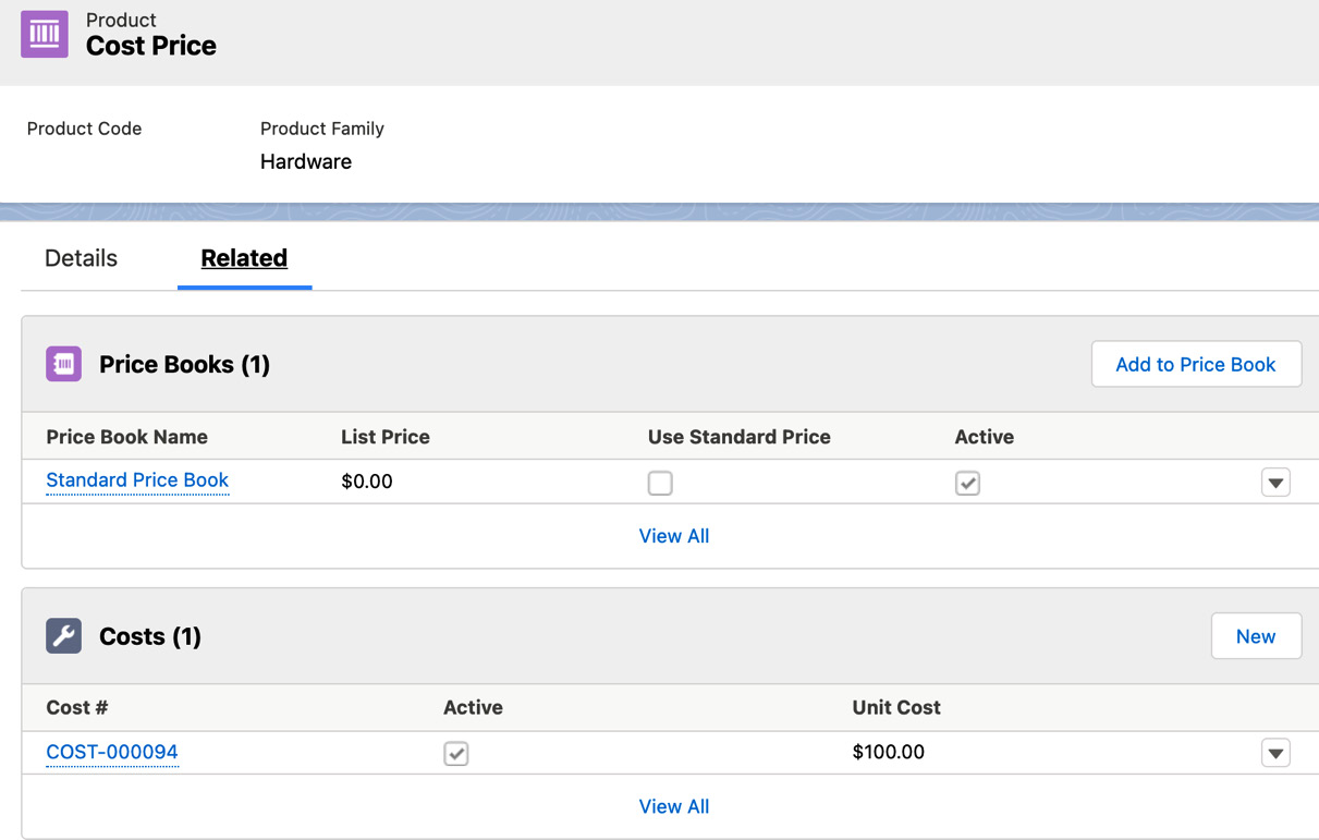 Figure 4.2 – Creating Cost Price 
