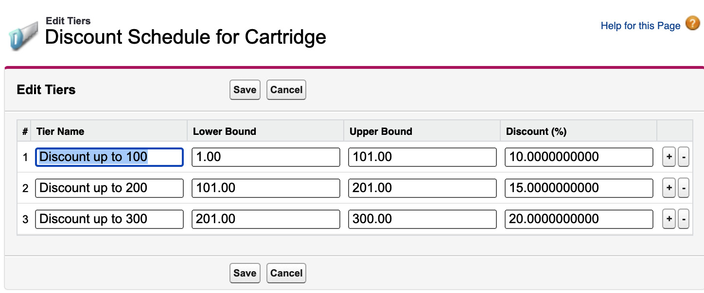 Figure 4.15 – Edit discount tiers
