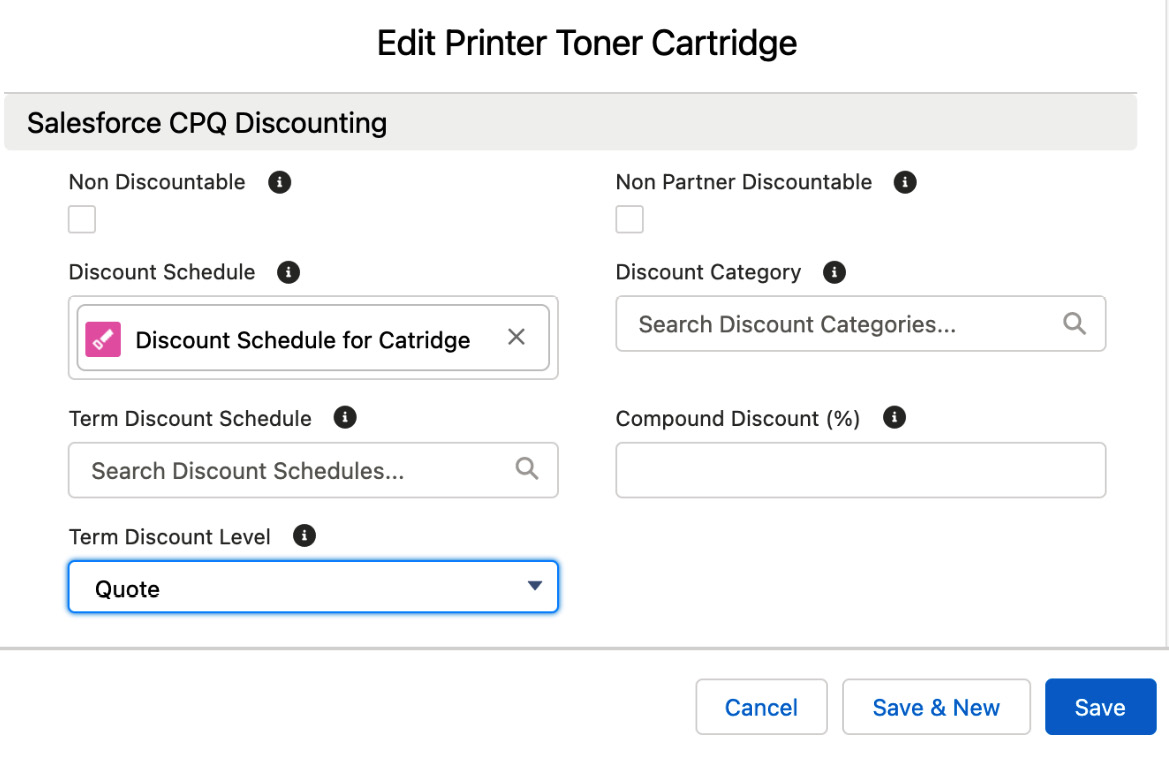 Figure 4.16 – Associate a discount schedule with a product
