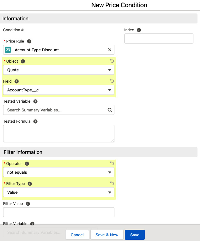 Figure 4.20 – Creating a price condition
