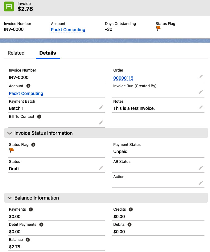 Figure 10.2 – Invoice created from an order
