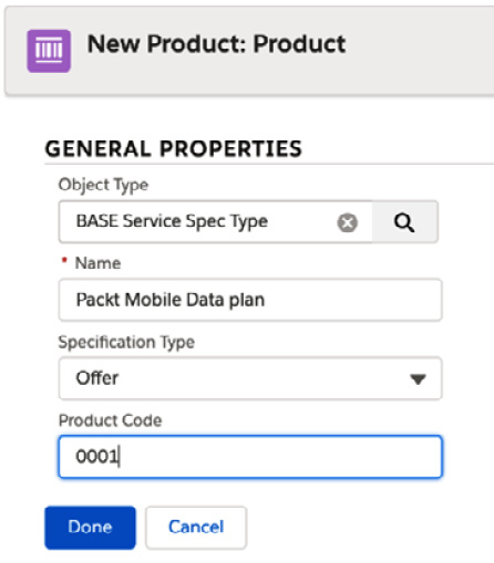 Figure 11.3 – Creating a new product
