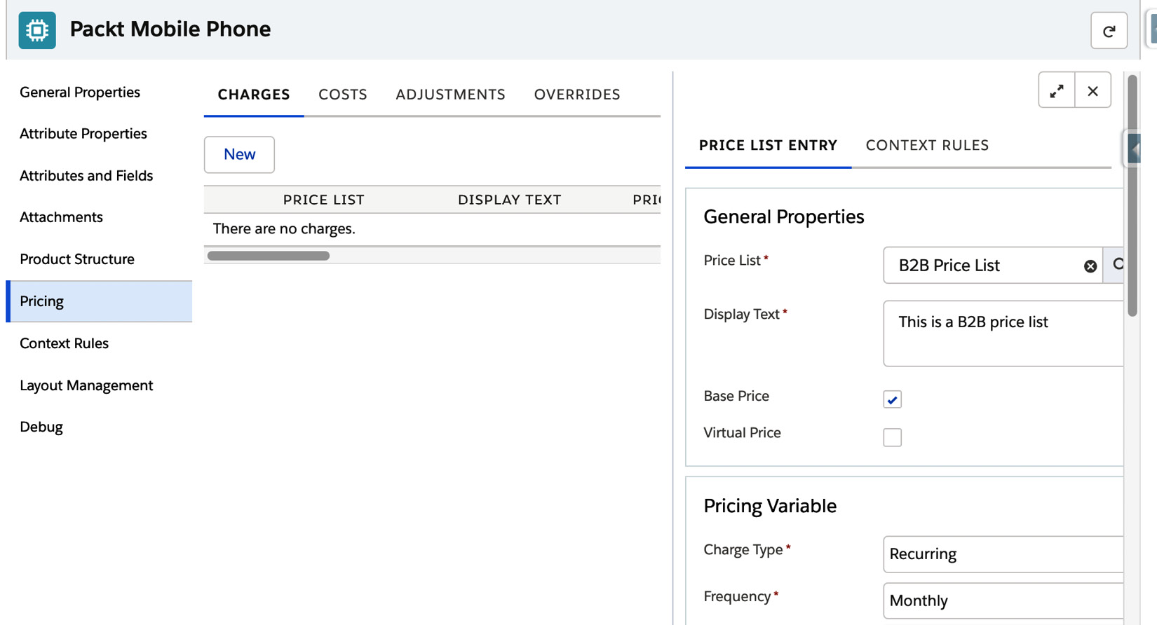 Figure 11.5 – Pricing facets
