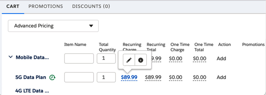 Figure 11.8 – Editing cart prices
