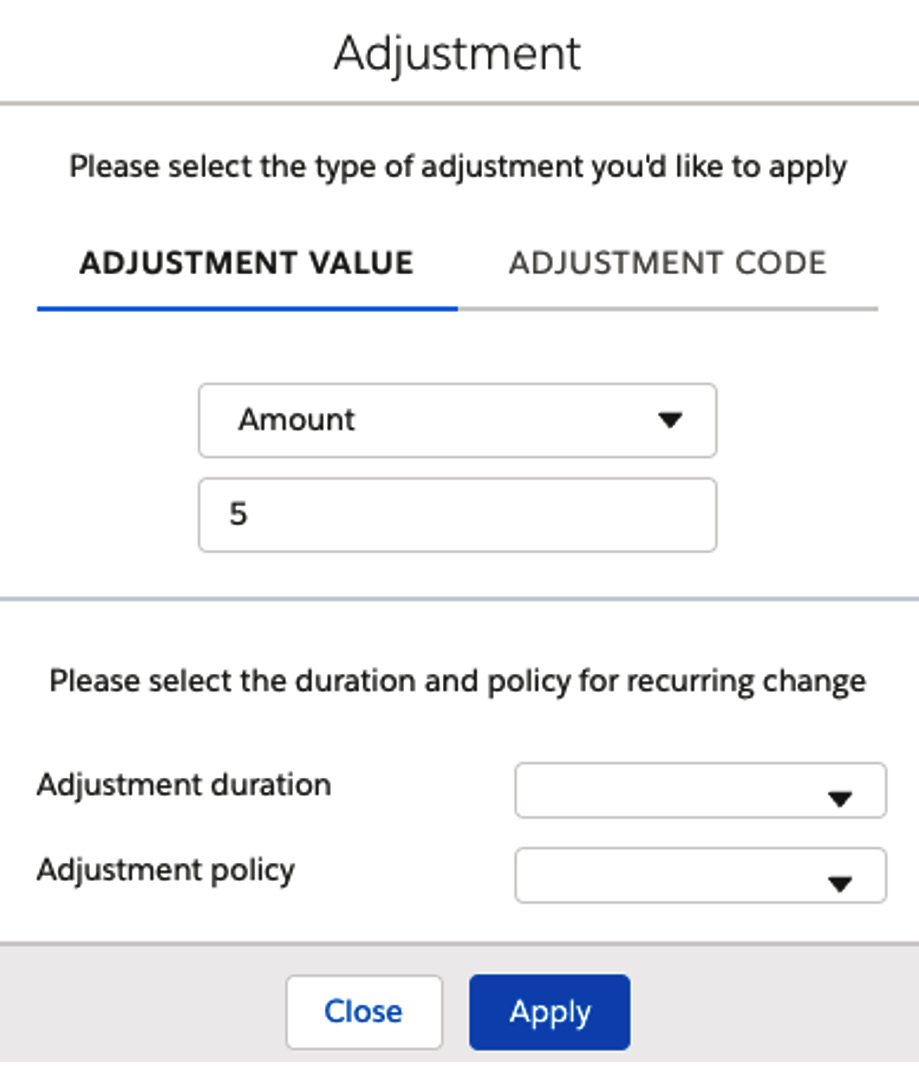 Figure 11.9 – Price adjustments
