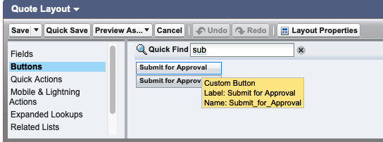 Figure 2.23 – Adding approval buttons to the quote page
