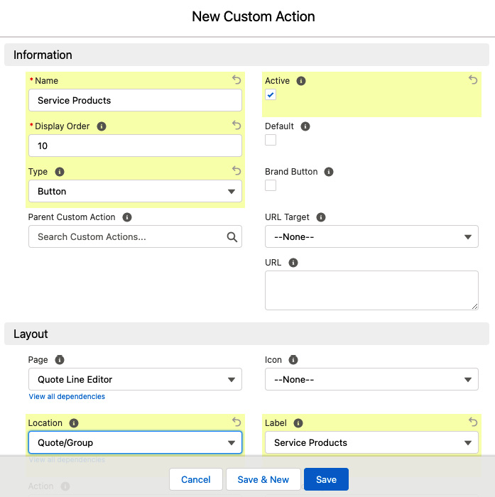 Figure 3.1 – Custom action
