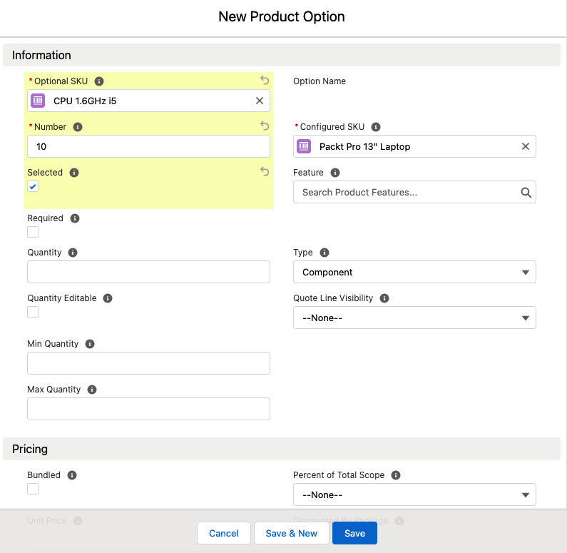 Figure 3.7 – Creating a product option
