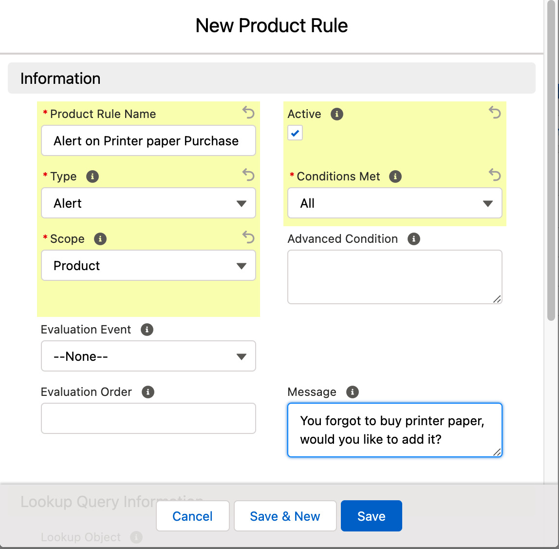 Figure 3.17 – New Product Rule 
