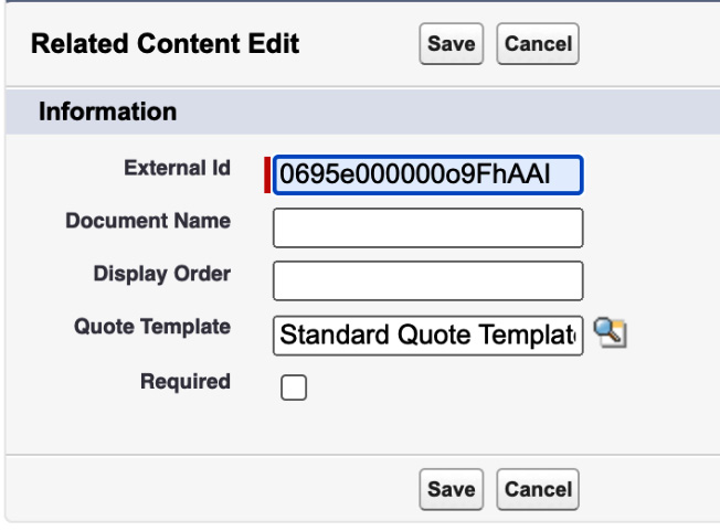 Figure 5.4 – Attaching an additional document to a quote template
