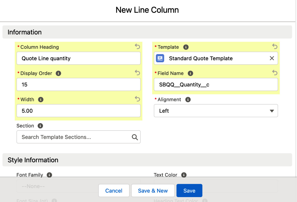 Figure 5.9 – Creating New Line Column 
